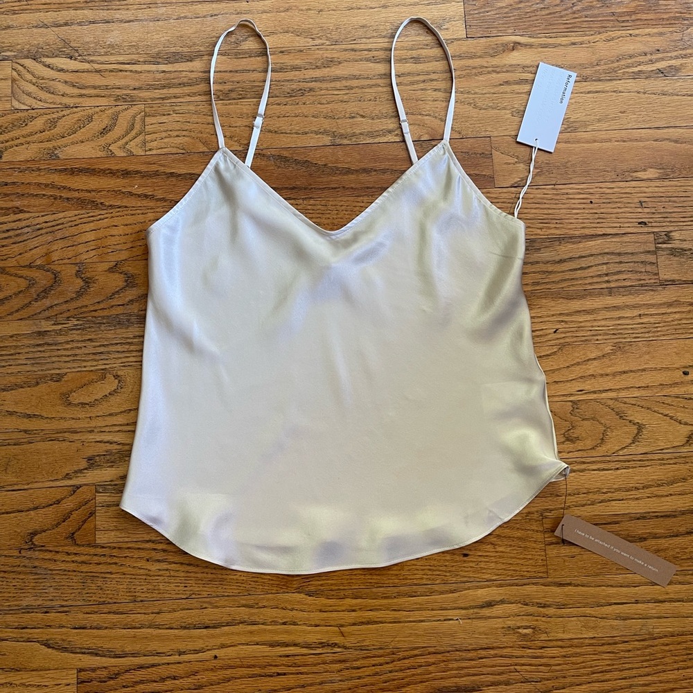 Reformation Teddy Silk Tank Top